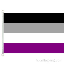 100% polyester 90*150CM Bannière d&#39;asexualité Drapeaux d&#39;asexualité